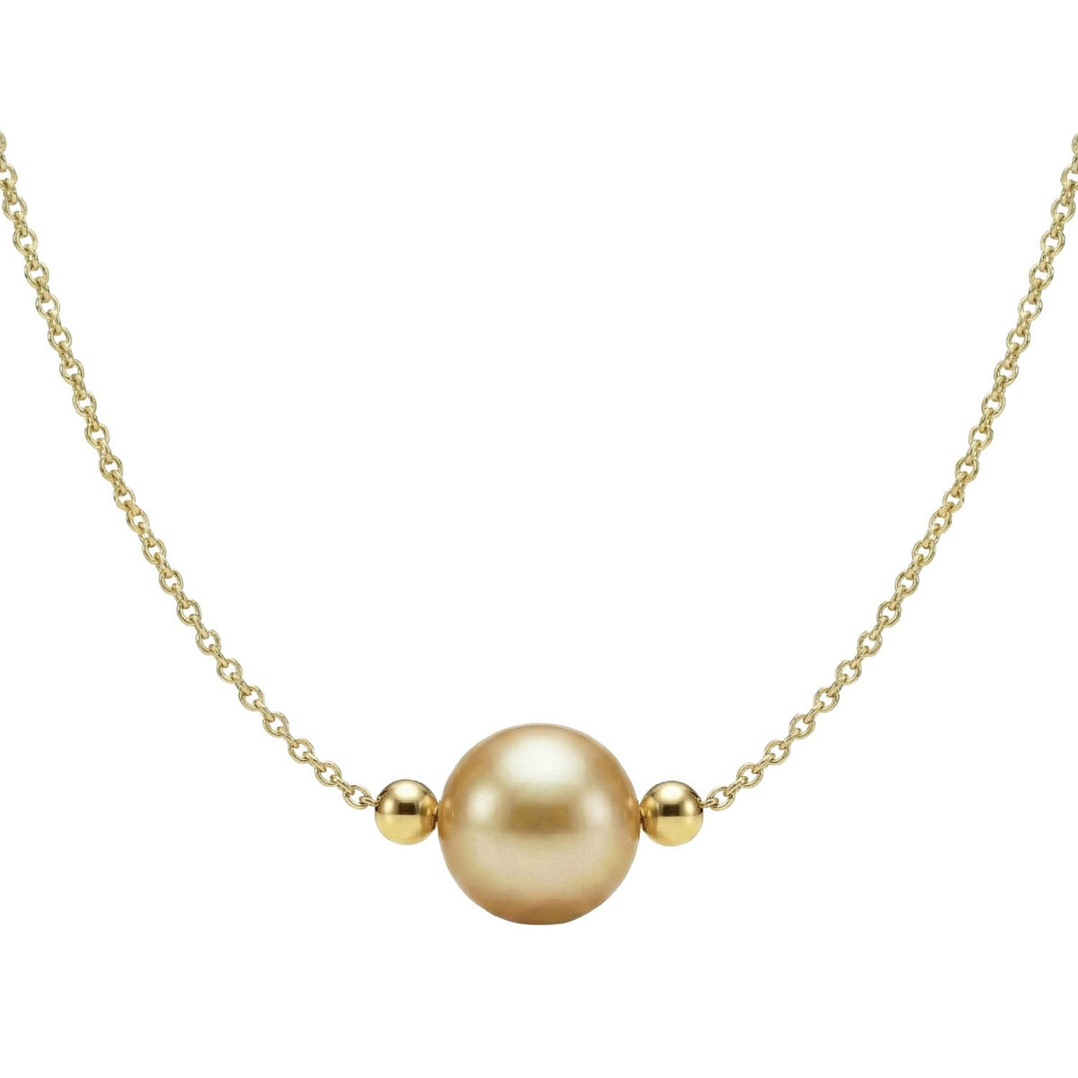 10.5 – 11 mm Golden Cultured South Sea Pearl Necklace