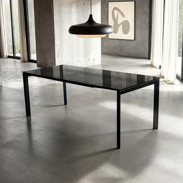 Mobital Host 149.9 cm (59 in.) Extendable Dining Table with Grey Glass Top Y9