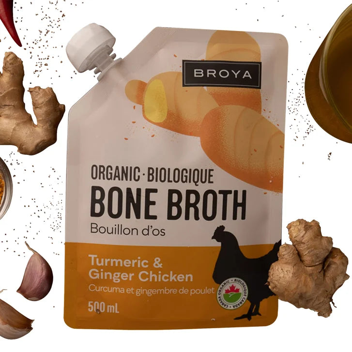 Broya Organic Bone Broth Turmeric & Ginger Chicken, 6 × 500 mL