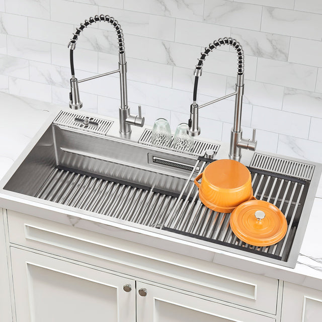 FORNO ACQUA J-WP31 45 in. Stainless Steel Kitchen Sink Workstation U9