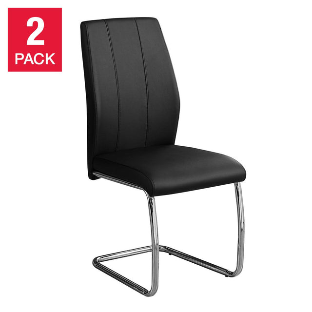 Geri Contemporary Dining Chair, 2-pack with Chrome Frame A6