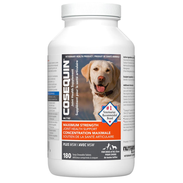 Cosequin DS Maximum Strength Plus MSM Joint Health Supplement for Dogs 180-count Q2