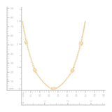 High Polish and Diamond Cut Cube Station Popcorn Chain in Yellow Gold