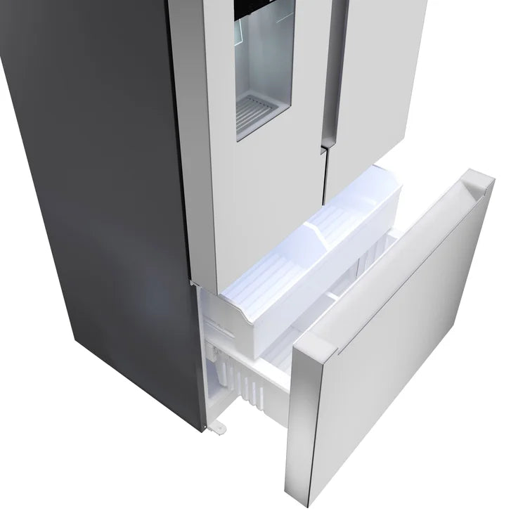 Bosch 100 Series 36 in. 21.6 cu ft. Stainless Steel Counter Depth French Door Refrigerator with QuickIce Pro System