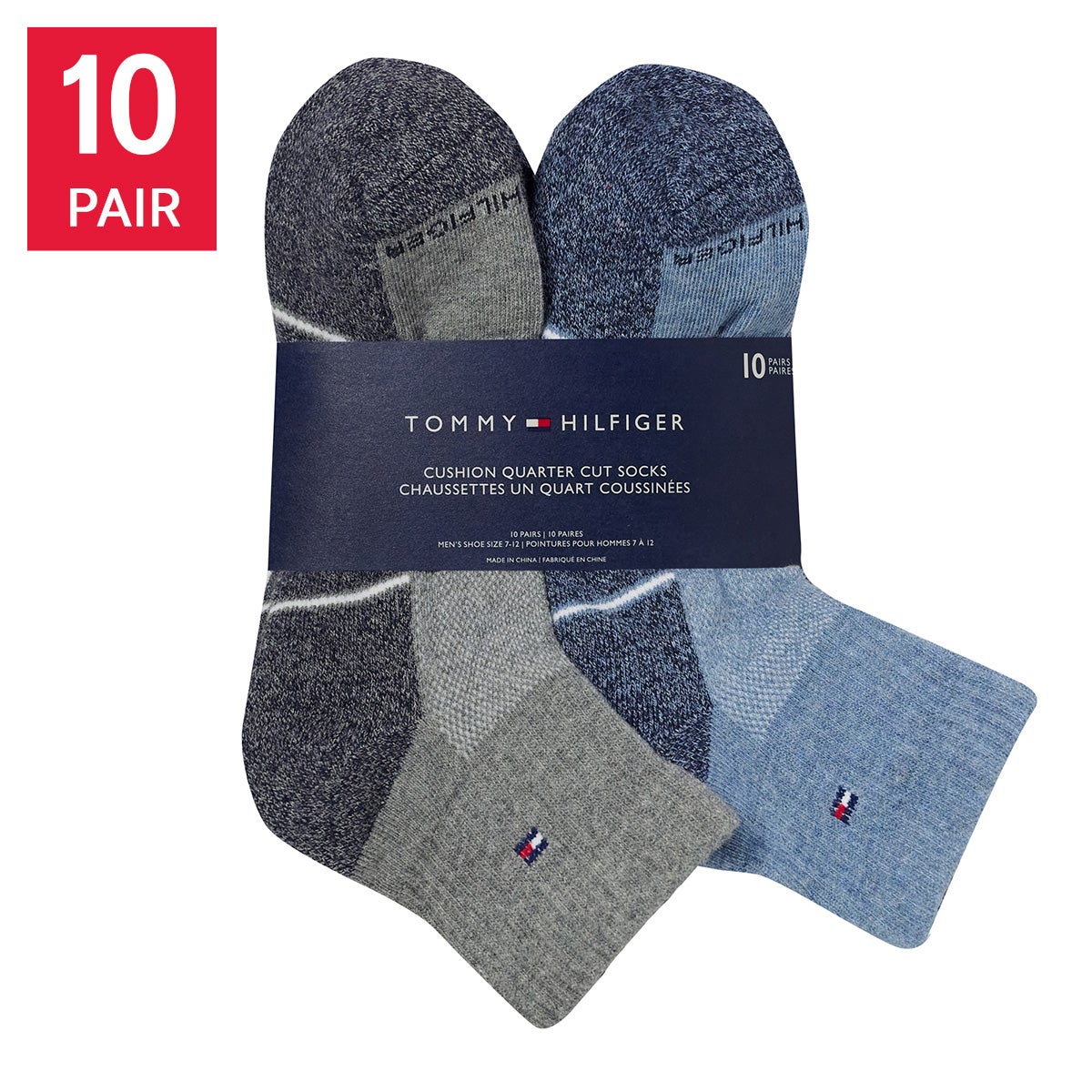 Tommy Hilfiger Men's Quarter Crew Socks, 10-pair