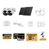 Defender AI POWERED Solar Guard Ultra-Charge 4K PTZ Wireless Security Camera with 5W Solar Panel, 2-pack