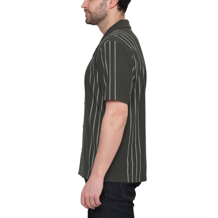 Ike Behar Men’s Vertical Stripe Textured Knit Polo Shirt