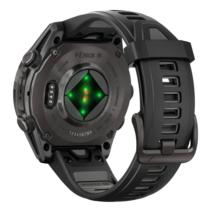 Garmin Fenix 8 Smartwatch 43mm, includes USB-C and USB-A Charging Cables