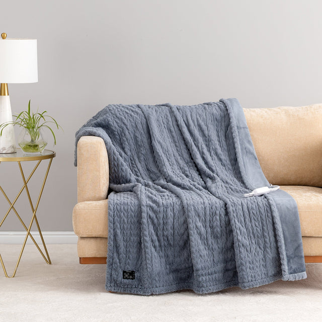 Berkshire Home Company Heated Luxe Faux Fur Throw B3