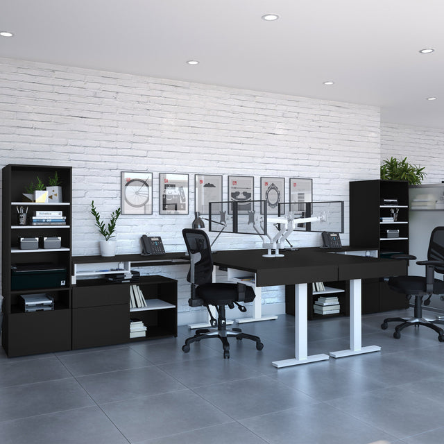 Bestar Viva Back-to-back L-shaped Height-adjustable Workstations Y7